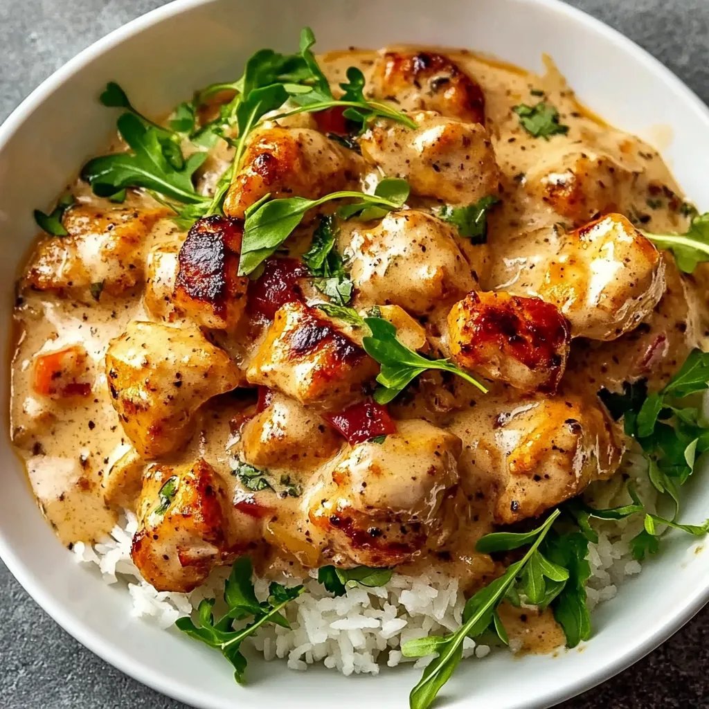 Cremiges Huhn mit Reis