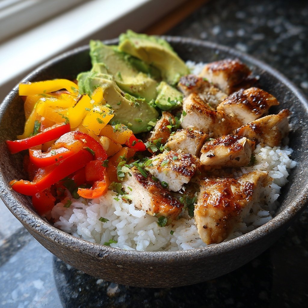 Kalorienarme Hähnchen Bowl Mit Reis