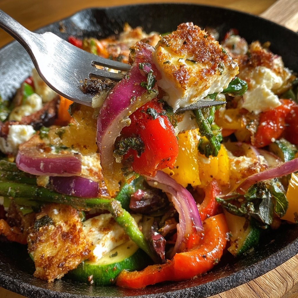 Gesund & Leicht Mediterrane Gemüsepfanne mit Feta