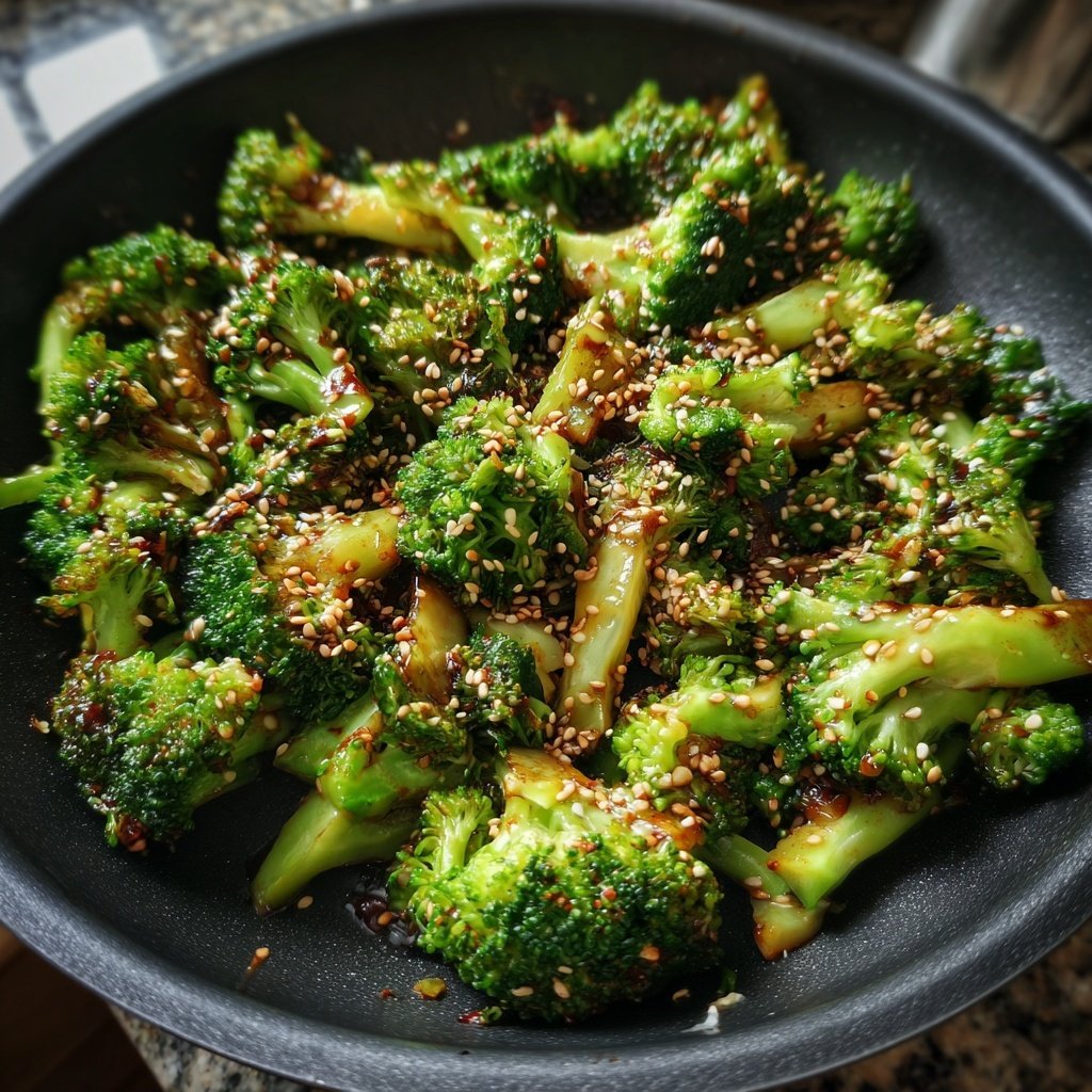 Brokkoli Pfanne Mit Sesam Und Sojasauce