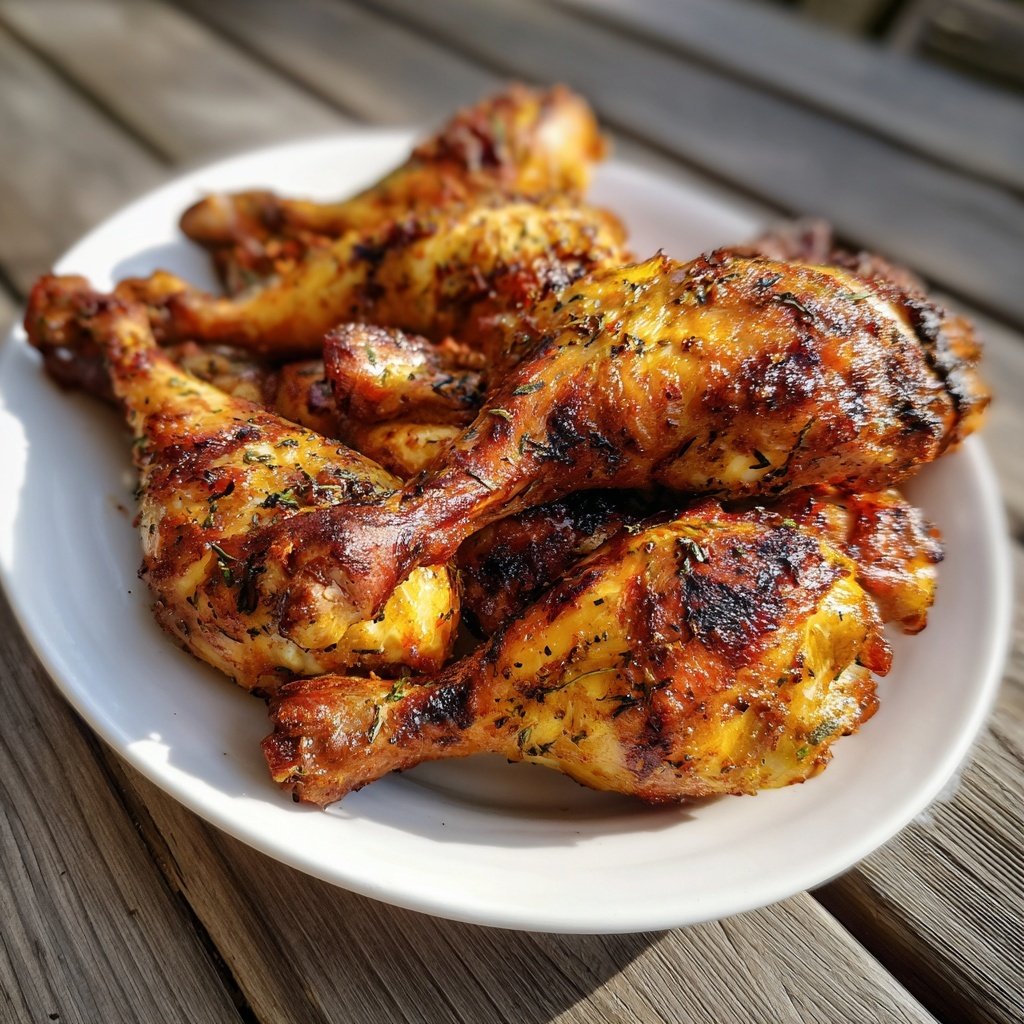 Gegrillte Hähnchen Keulen Mit Paprika Marinade