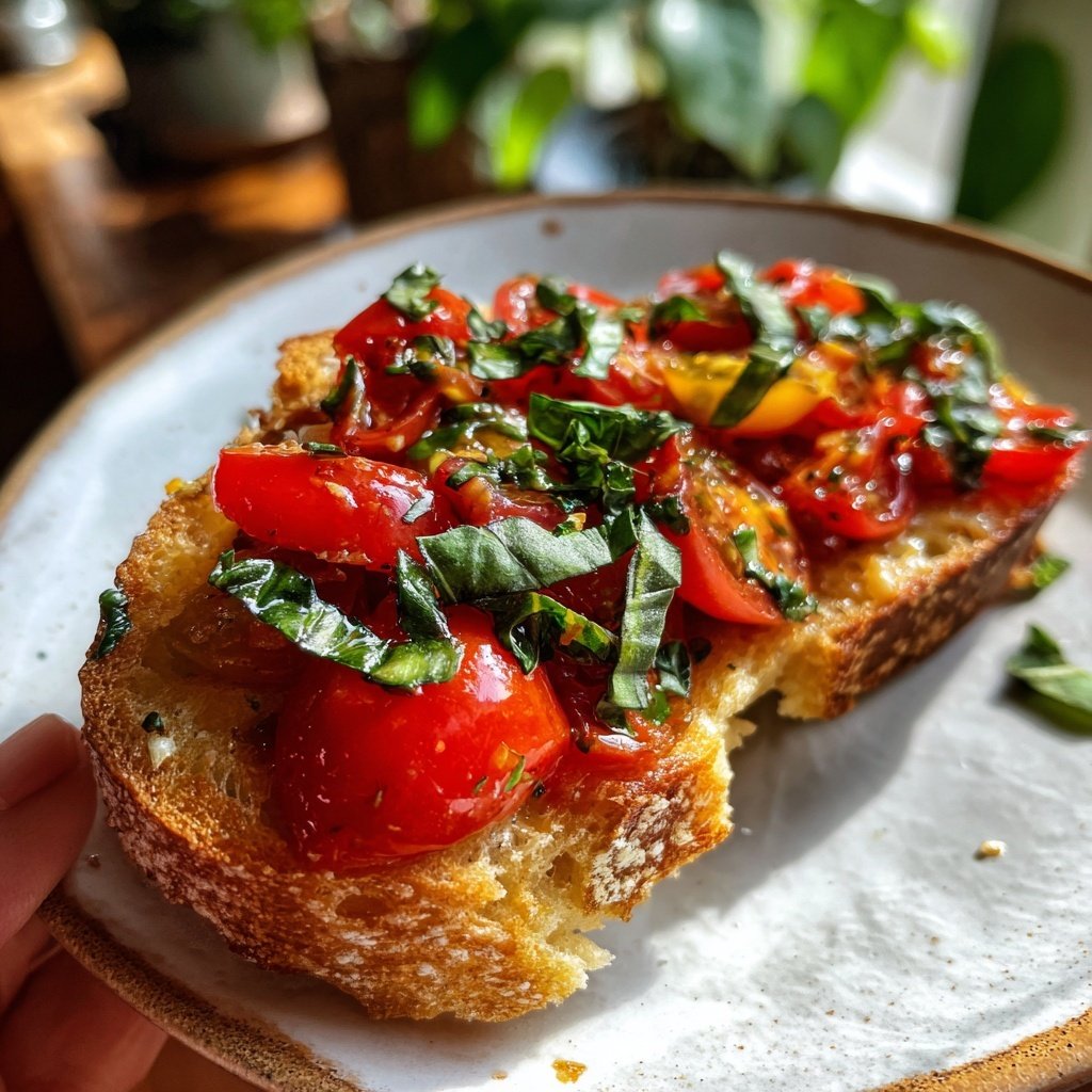 Bruschetta mit Tomaten und Basilikum
